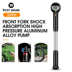 WEST BIKING High Pressure Pump 320psi for Rear Shock Suspension Fork Bicycle Tire Pump Schrader Valve for Mountain Road Bikes