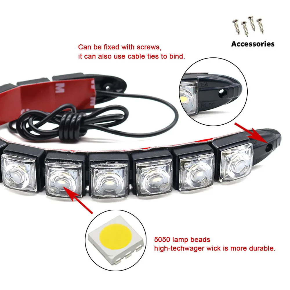 2PCS 6/8/9/12LED Auto Styling DRL Tagfahrlicht Auto Led Nebel Licht blinker Fahren Birne Wasserdicht 12V Weiß Scheinwerfer