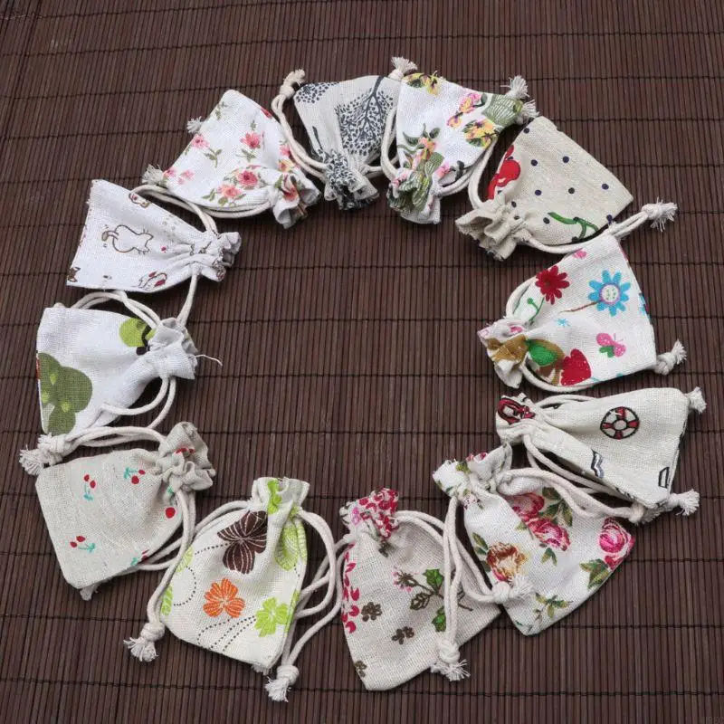 Sacos musselina flor H9ec 2.8x3.5 bolsas jóias cordão algodão