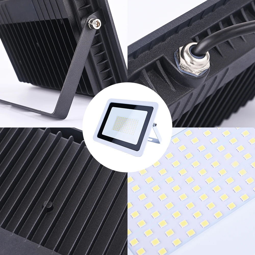 Reflector de luz LED impermeable para exteriores, lámpara de pared de 30W, 50W, 100W, CA 220V, IP68, proyector de jardín