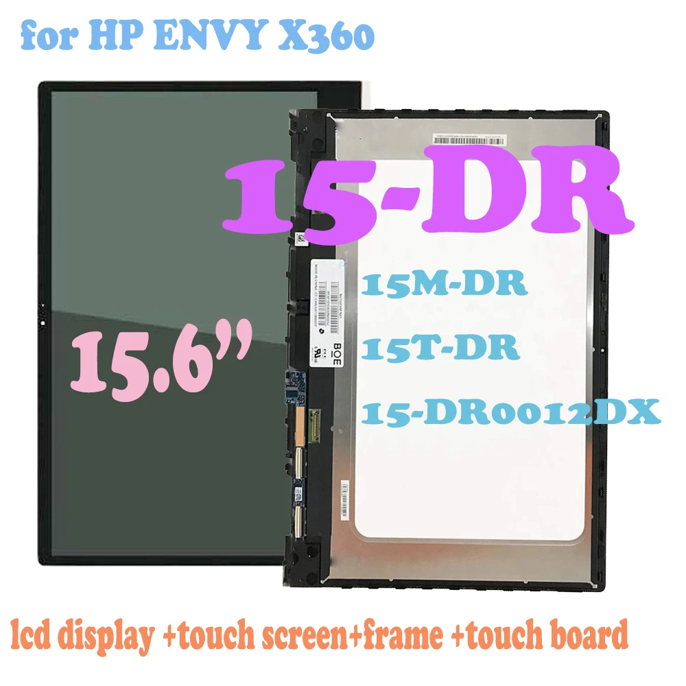 Tested 15.6’’ for HP ENVY X360 15-DR 15M-DR 15-DS 15M-DS 15T-DR 15-DR0012DX LCD Display Touch Screen Digitizer Panel Assembly