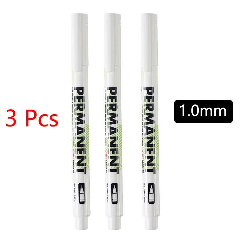 Witte markeerstiften set Vette waterdichte witte gelpen DIY Graffiti Schetsen Marker Briefpapier Schrijven Schoolbenodigdheden borstel