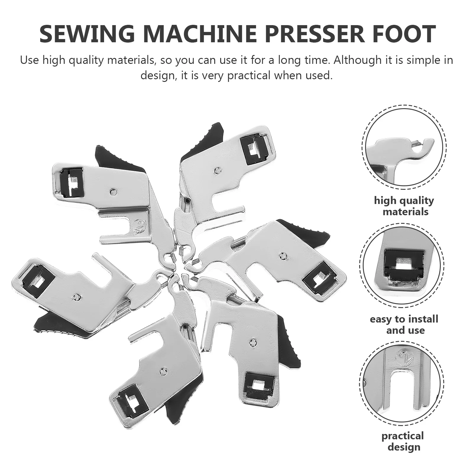 

6Pcs Multi-Purpose Presser Foot Handle Adapter for Sewing Machine Lightweight Easy to Use Sewing Accessory for Quilting