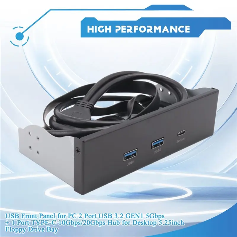 Ingenious-USB Front Panel For PC 2 Port USB 3.2 GEN1 5Gbps + 1 Port TYPE-C 10Gbps/20Gbps Hub For Desktop 5.25Inch Floppy Drive B