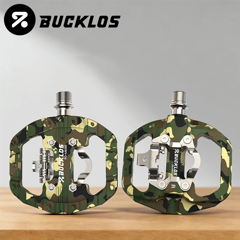AliExpress BUCKLOS Bike Dual Function Pedals for SPD Lock&Flat MTB Pedal 9/16'' Nylon Fiber Mountain Bike Pedals Non-slip Bicycle Pedal