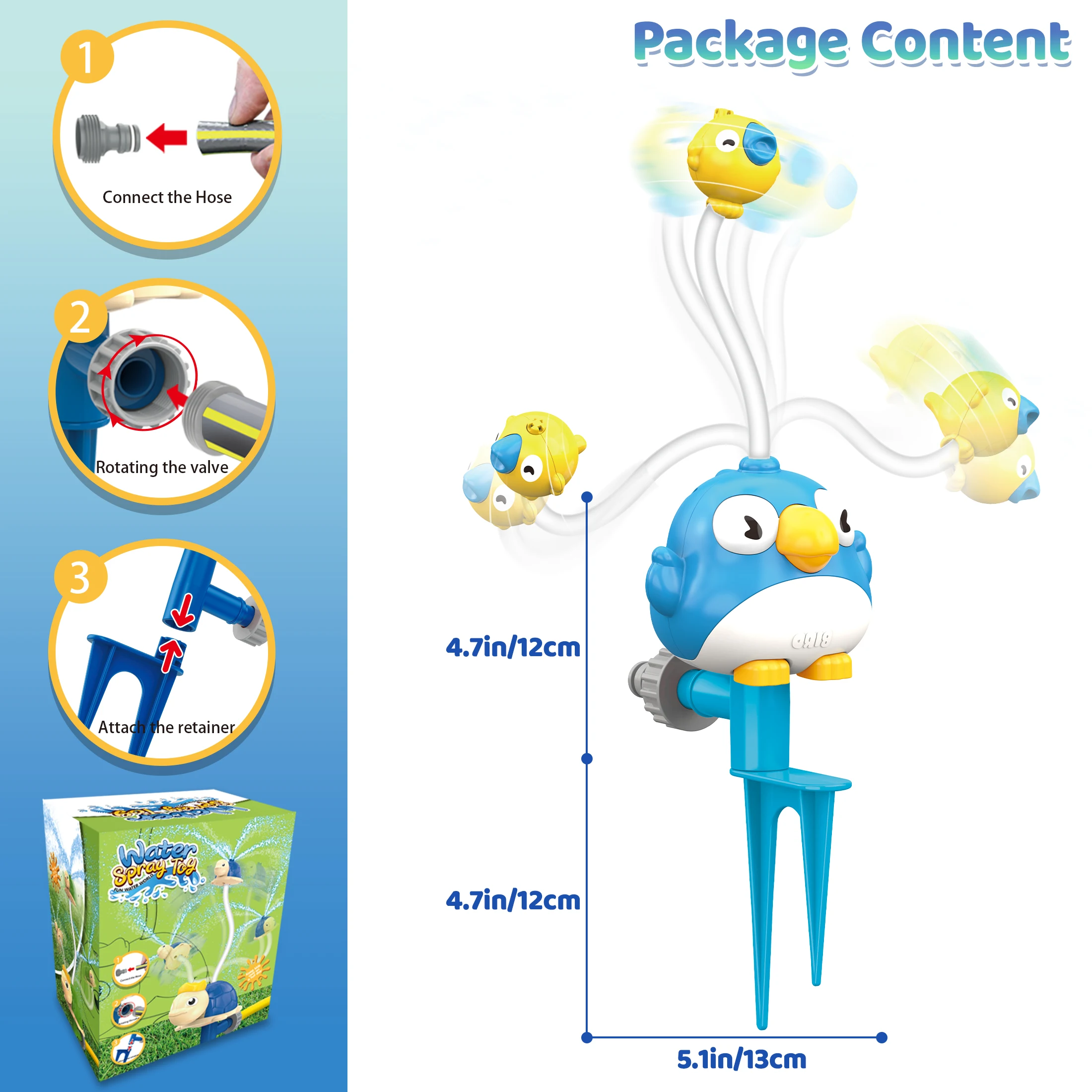 Giocattoli spray d'acqua a forma di uccello-Blu