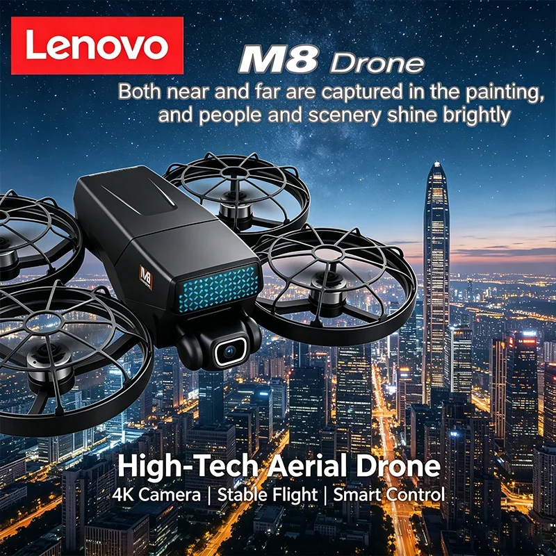 

Lenovo M8 8K RC Foldable Drone with Screen, Brushless Motor, Professional HD Dual Camera, WIFI Obstacle Avoidance Quadcopter