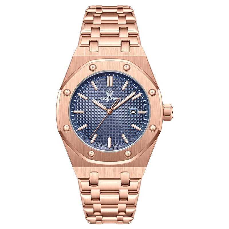 

PENGAGAR Роскошные деловые мужские наручные часы Водонепроницаемые светящиеся мужские часы с датой Модные кварцевые часы из нержавеющей стали для мужчин Reloj