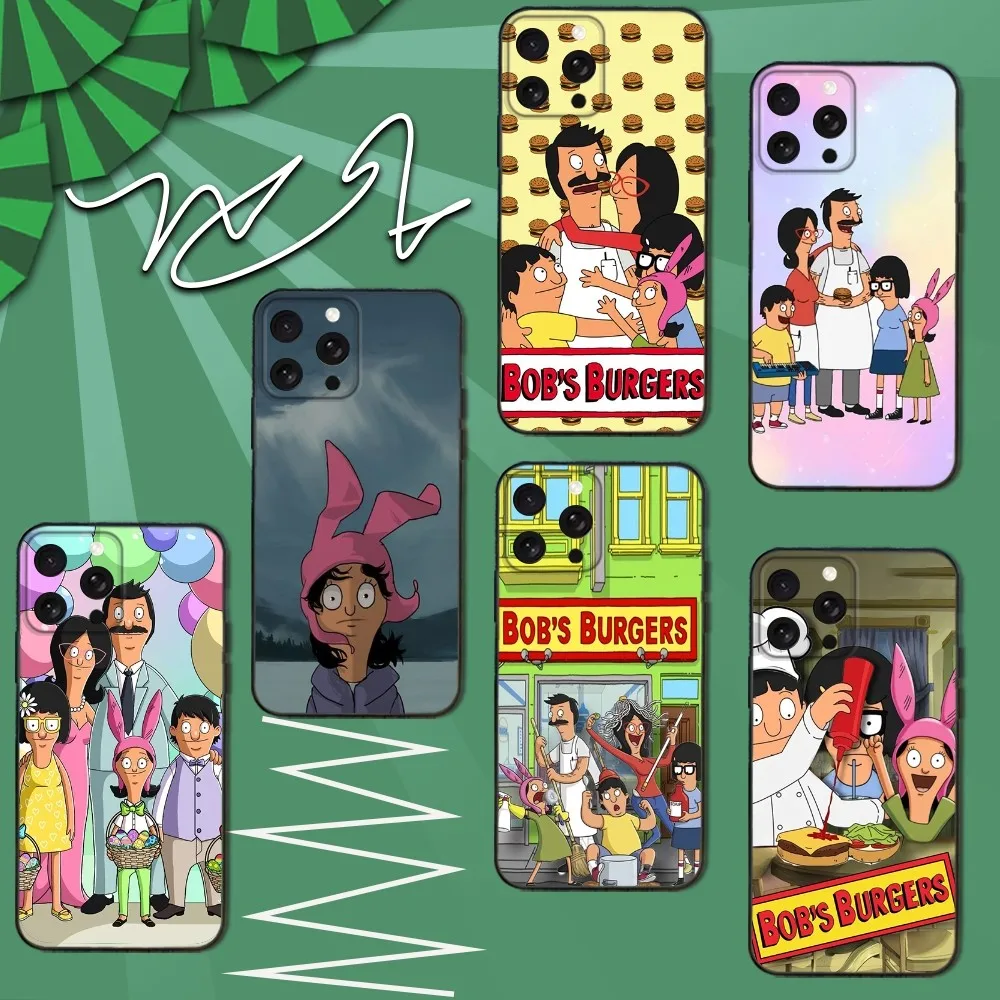 

Cartoon B- Bob Burger-ES Phone Case For iPhone 16e,16,15,14,13,12,11,Pro,X,XS,Max,XR,Plus,Mini Soft Black Cover