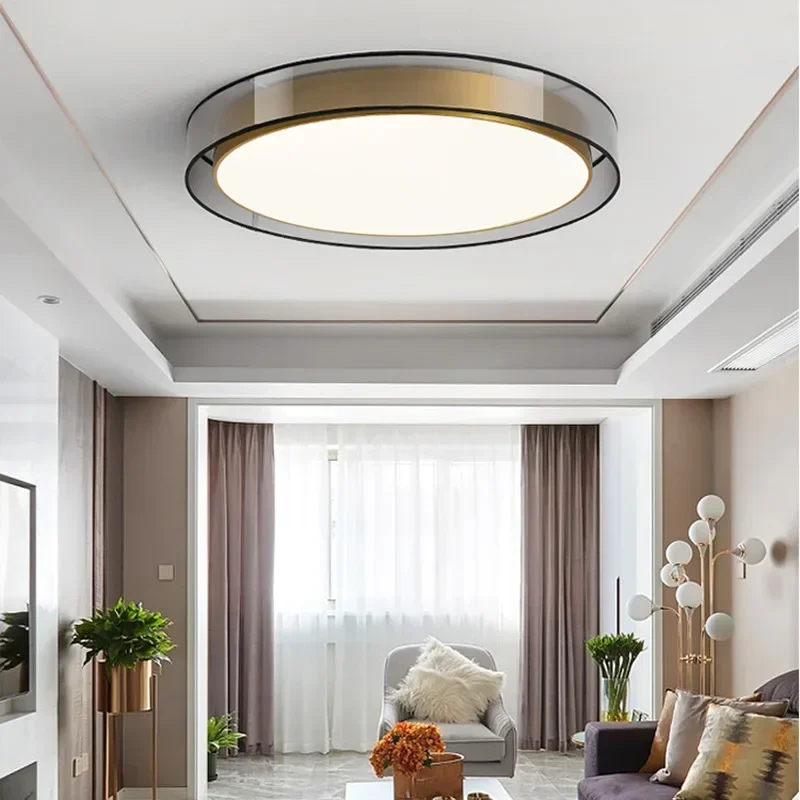 All Copper Ceiling Light, Luxurious and Postmodern Atmosphere, Master Bedroom, Creative Study LED Lighting
