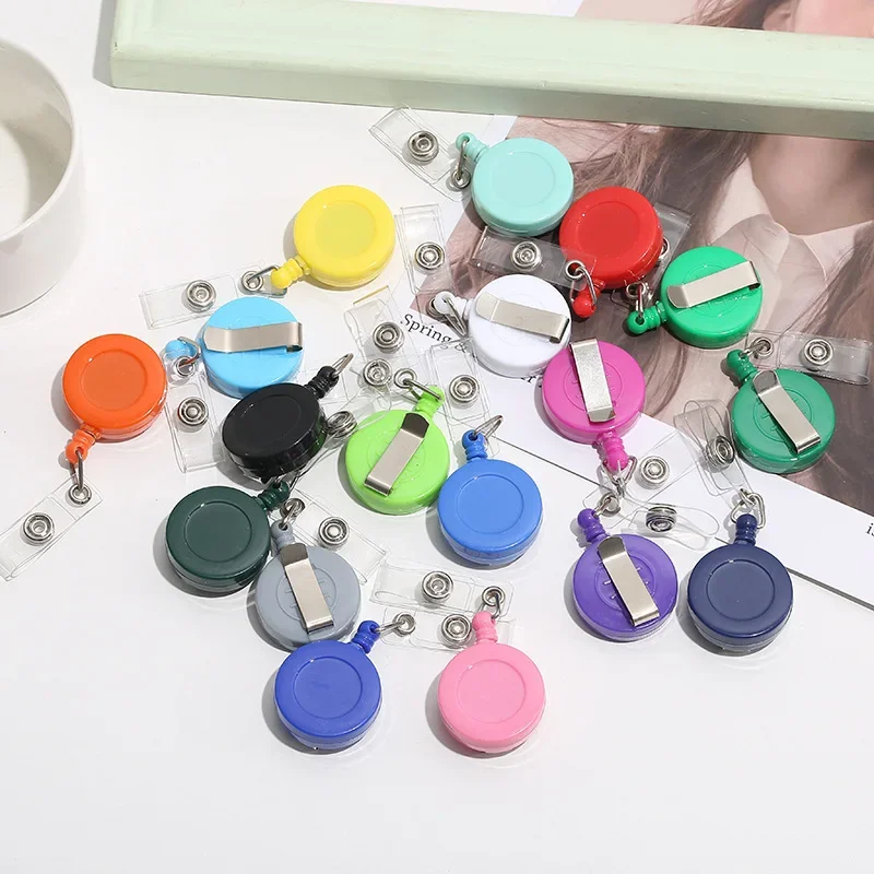 Solid Color Working Permit Case Badge Reel Easy To Pull Clip for Badge Holder Exhibition ID Card Holder Pass Work Card Cover