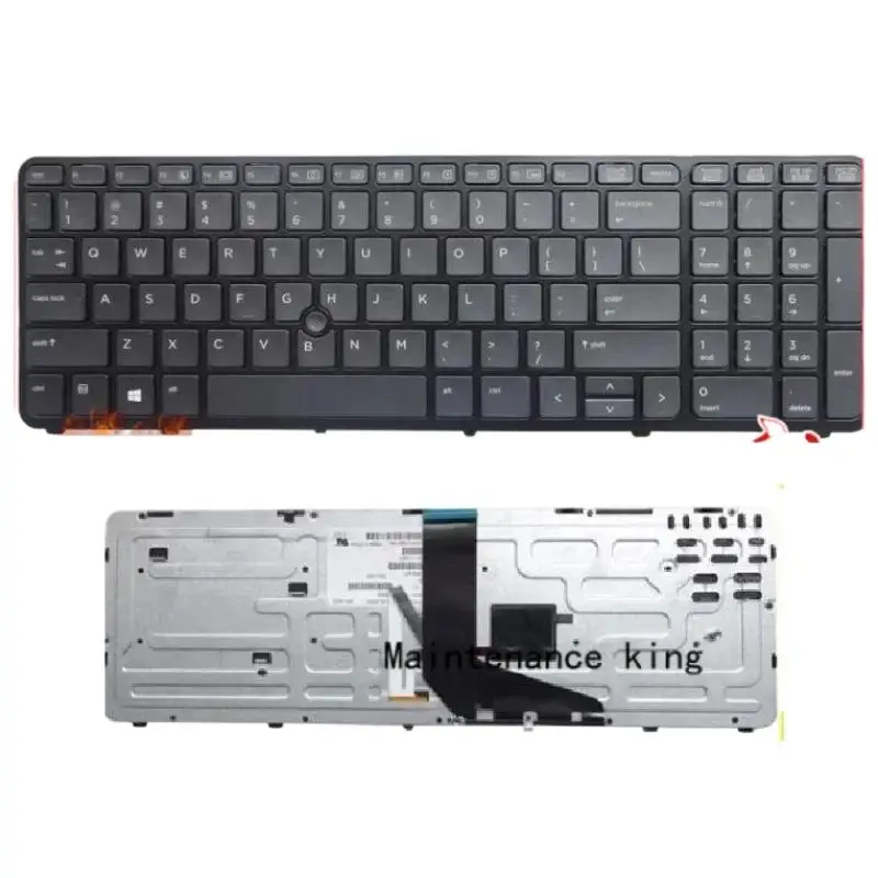 FORNew laptop US Keyboard for HP ZBOOK 15 17 G1 G2 PK130TK1A00 SK7123BL Keyboard Backlight with Pointing stick