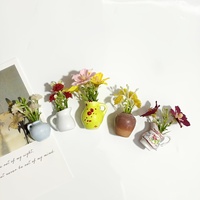 Creative 3D three-dimensional home decoration with ceramic small vases and fridge magnets