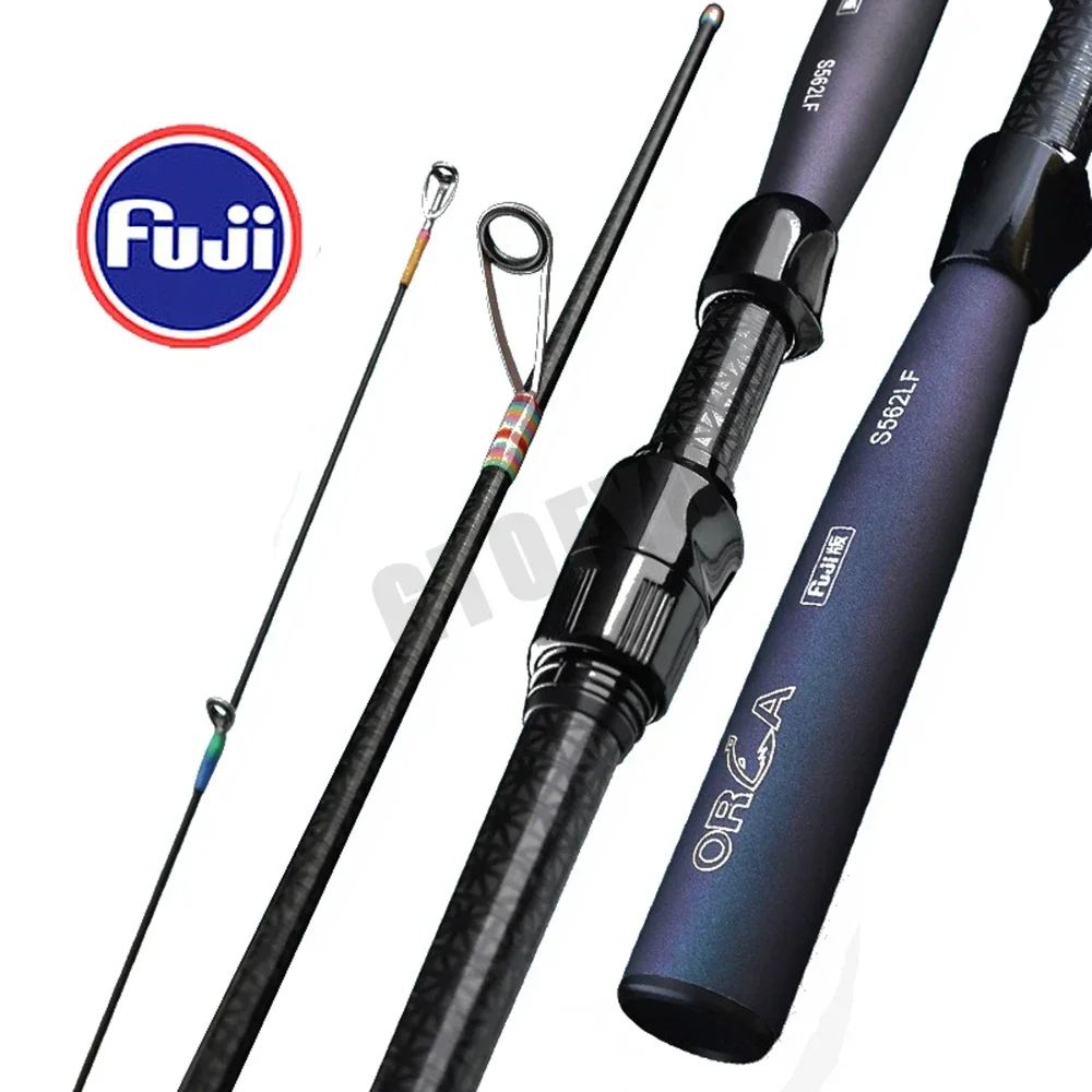 

Fishing Rod Small LureTS Fuji Guide Lure Rod 1.53-1.8m 2 Section HighCarbon Fiber Light Spinning Pole Baitcasting Rod Gift