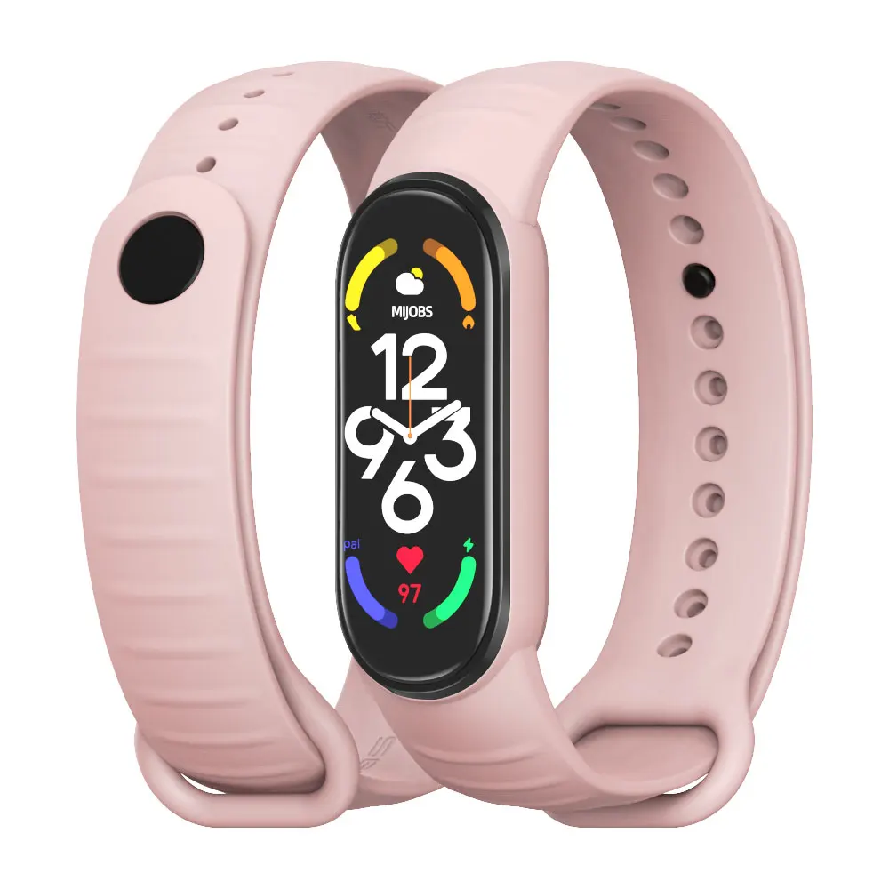สายสำหรับ Xiaomi Mi Band 7 6 5สายรัดข้อมือซิลิโคน TPU แบบนิ่มสำหรับเปลี่ยน MiBand 6 7 5สายรัดข้อมืออัจฉริยะ Mi 7
