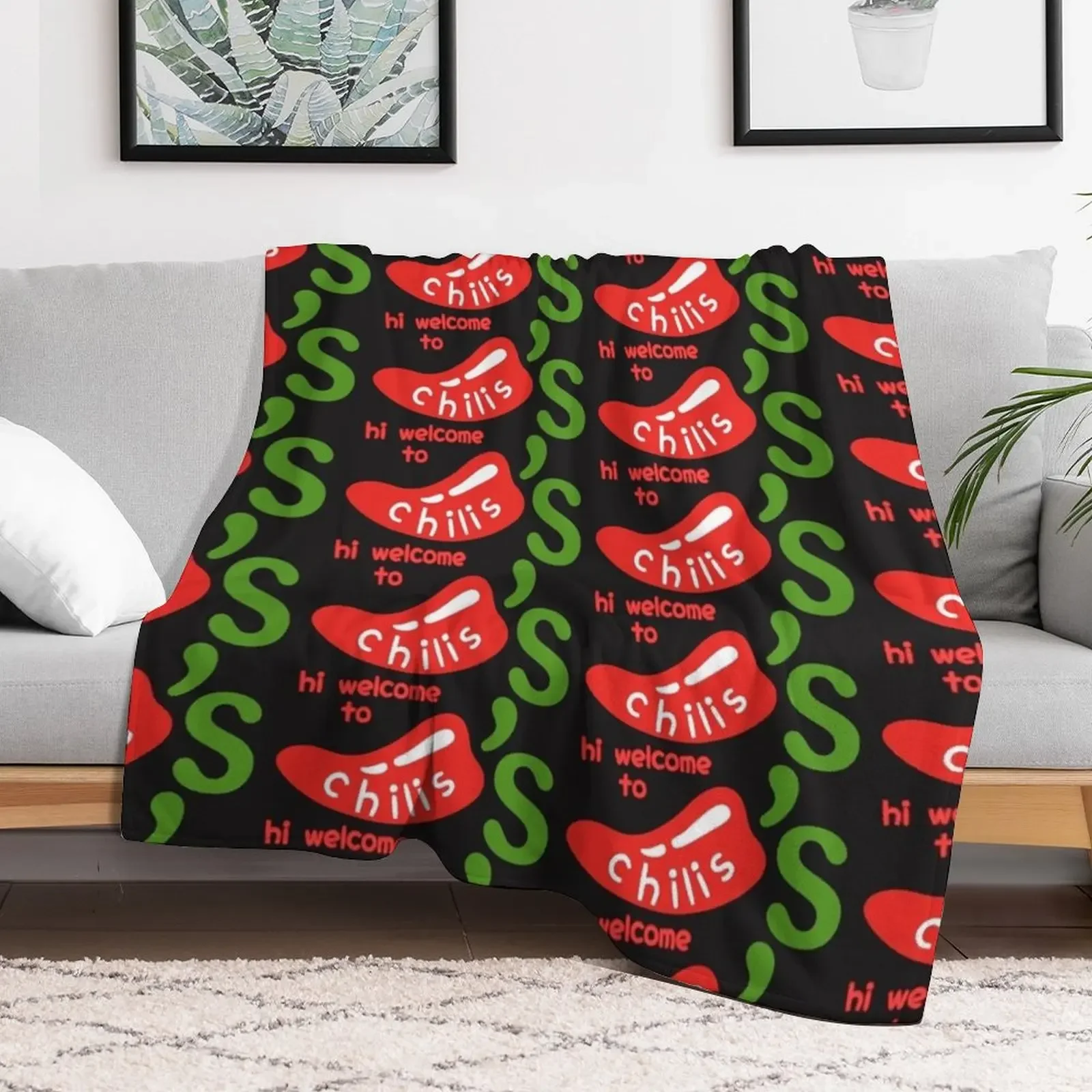 Hi Welcome To Chili’s Throw Blanket Cozy Throw Blanket Birthday Gift for Him Her