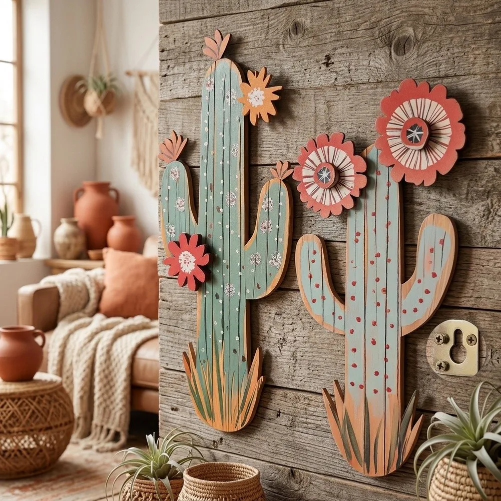 Rustic Wooden Signs for Home Decor For Western Country Theme Wall Art Set Includes Two Pieces Size 30x14.2cm 25x12.4cm