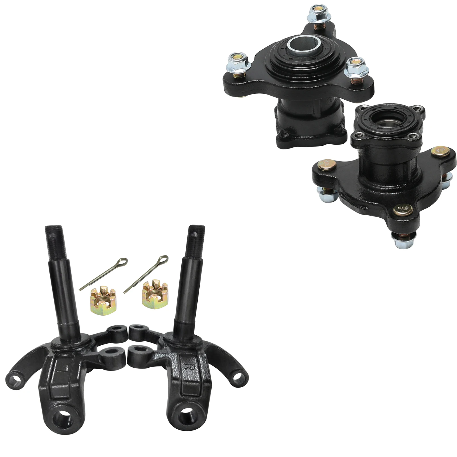 

4 Stud Front Disc Brake Wheel Rim Hub & Steering Knuckle For Go Kart Drift Racing ATV 4 Wheeler Drift Trike Snow ATV Buggy