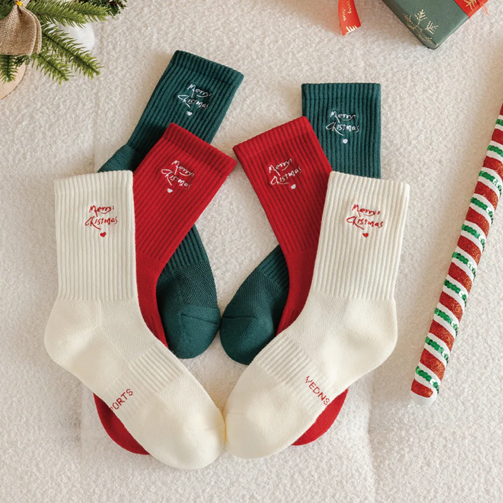 

Veidoorn, высококачественные хлопковые рождественские носки, праздничные повседневные носки со снежинками для мужчин и женщин, унисекс, праздничный подарок, повседневная одежда