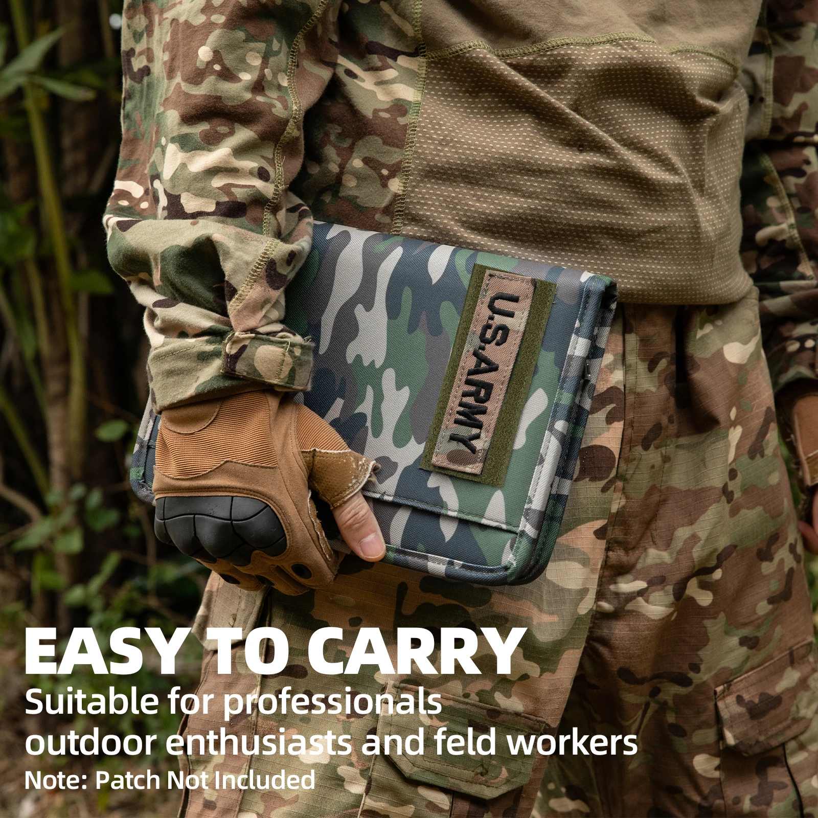 Kosibate Outdoor Padfolio Ring Binder with 80 Sheets of Loose-Leaf Paper Memorandum A5 Weatherproof Tactical Notebook