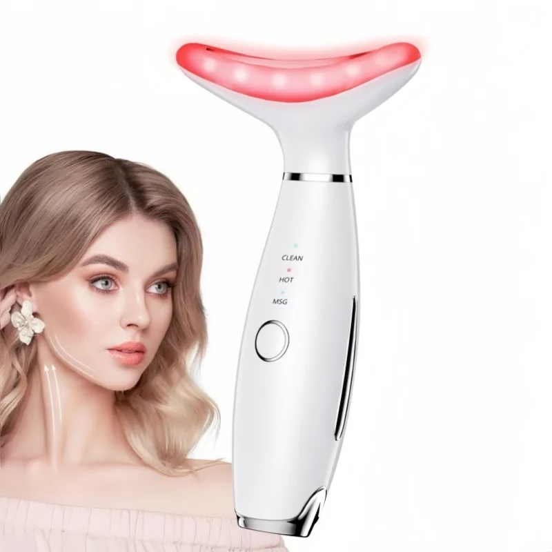 EMS Galvanic Machines LED Photon Therapy Face Massager Tool for Face Neck Skin Care Wrinkles Double Chin Vibrating with Thermals