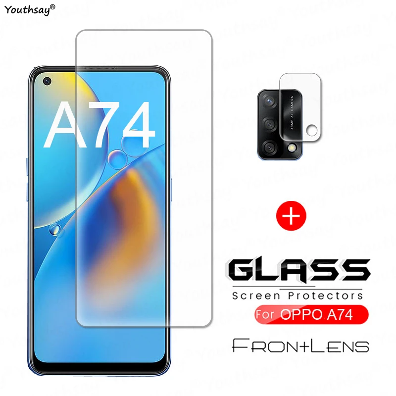 

For OPPO A74 Glass Tempered Glass for OPPO A74 A94 A53 A54 A93 A73 A92 A72 Glass Screen Film Camera Protector Film For OPPO A74