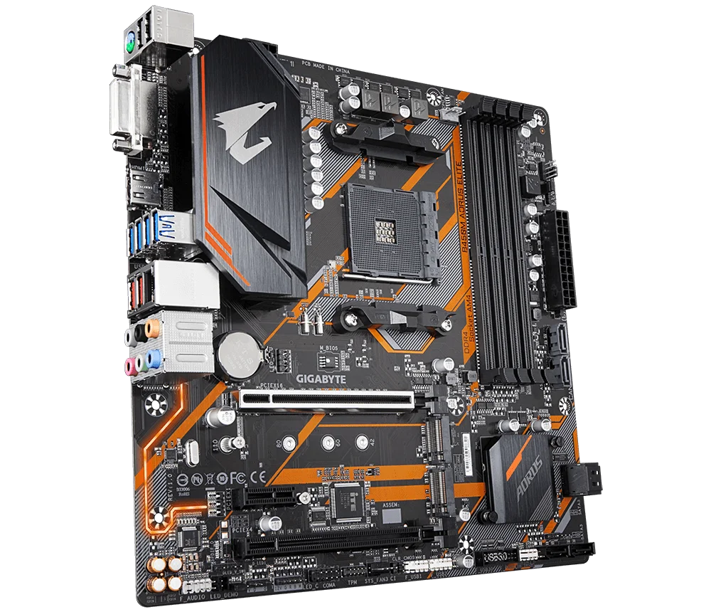 Gigabyte GA B450M AORUS ELITE AMD B450 /4-DDR4 DIMM /M.2 /USB3.1 /Micro-ATX /New / Max-64G Double Channel AM4 Motherboard