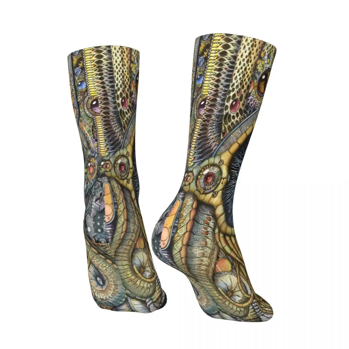 Glazed Design Sock Printed Man Polyester