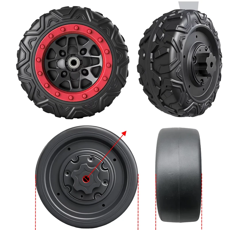 21CM/25CM/30CM,8/10/12in EVA Solid Rubber Alligator Tire for Kids Electric Car,1.2cm/0.47in Ride On Car Tire,Coupler, Bearing