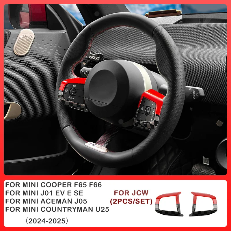 Car Steering Wheel Button Frame Cover Stickers For Mini Cooper Countryman U25 F65 F66 Cooper E SE J01 J05 Car Accessories image 3