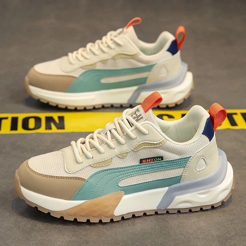 Men's Sneakers Lace-up Mens Vulcanized Shoes Breathable 2024 Men Wear-resistant Shoes Mesh Outdoor Running Shoes Tenis