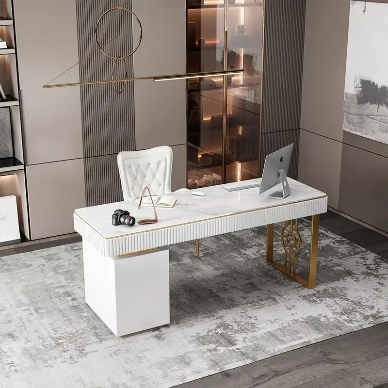 

Luxury Executive Computer Desk Reception Modern Manicure Office Study Table Gaming Nail Escrivaninha Media Console Furniture