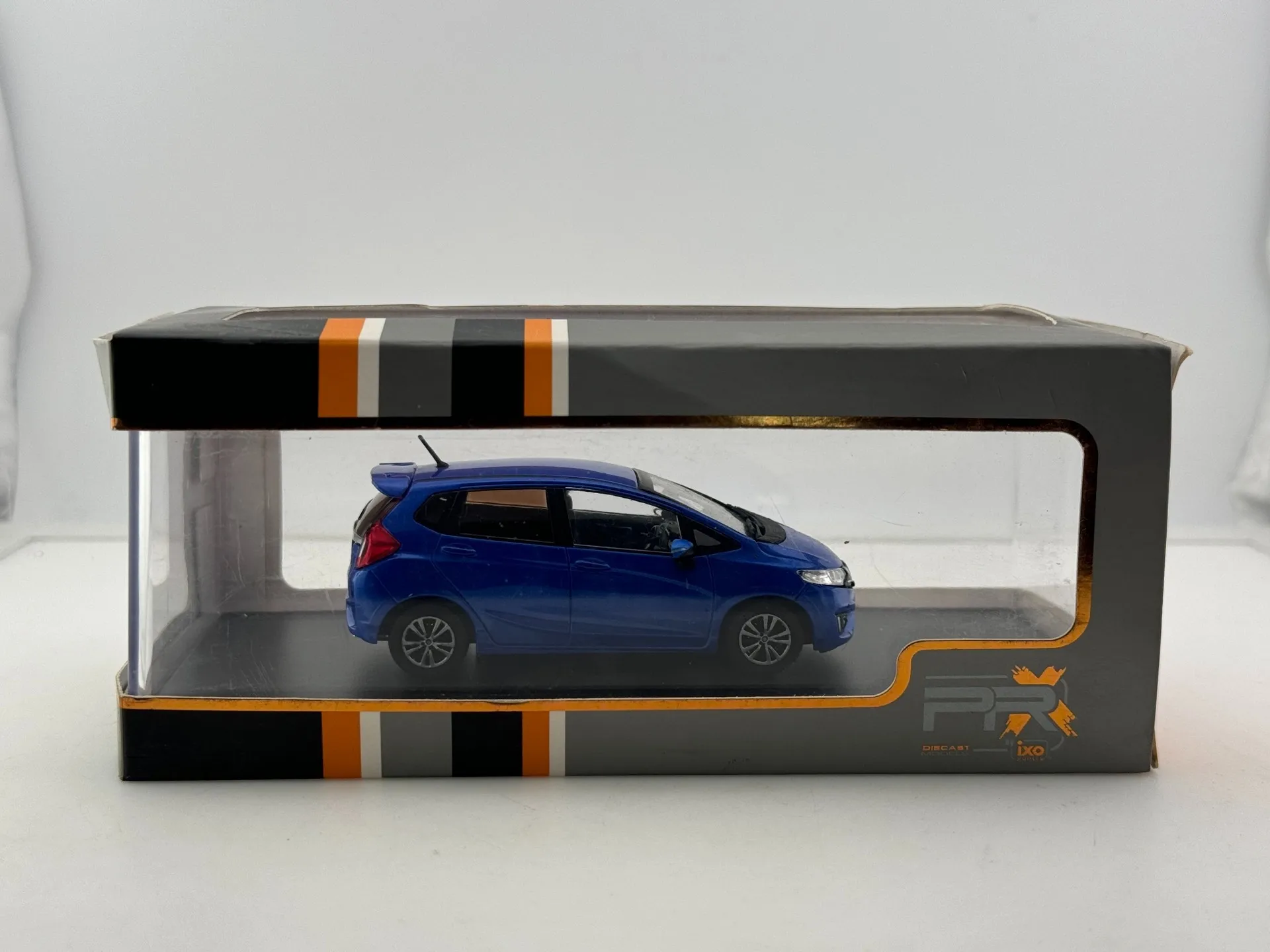 

Old Box Diecast PremiumX 1/43 Scale Honda Fit Blue Alloy Car Model Collectible Toy Gift Souvenir Display Ornament