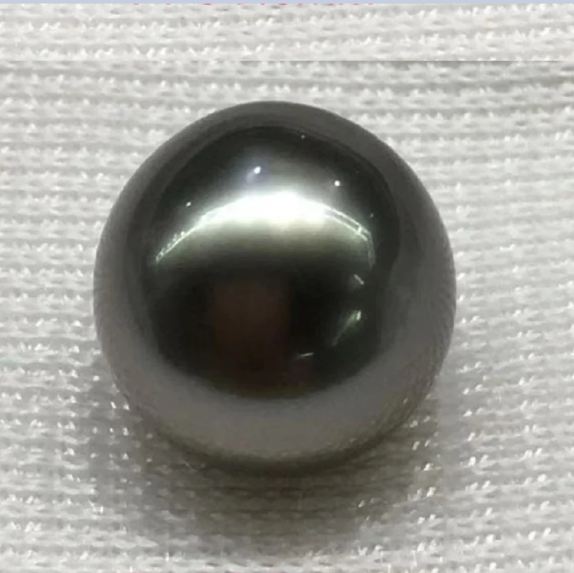 Charm 7-8mm Black Round Loose Pearl Half Drilled Women Wedding Party Jewelry Accessories Necklace Earring Ring Bracelet RingAAA