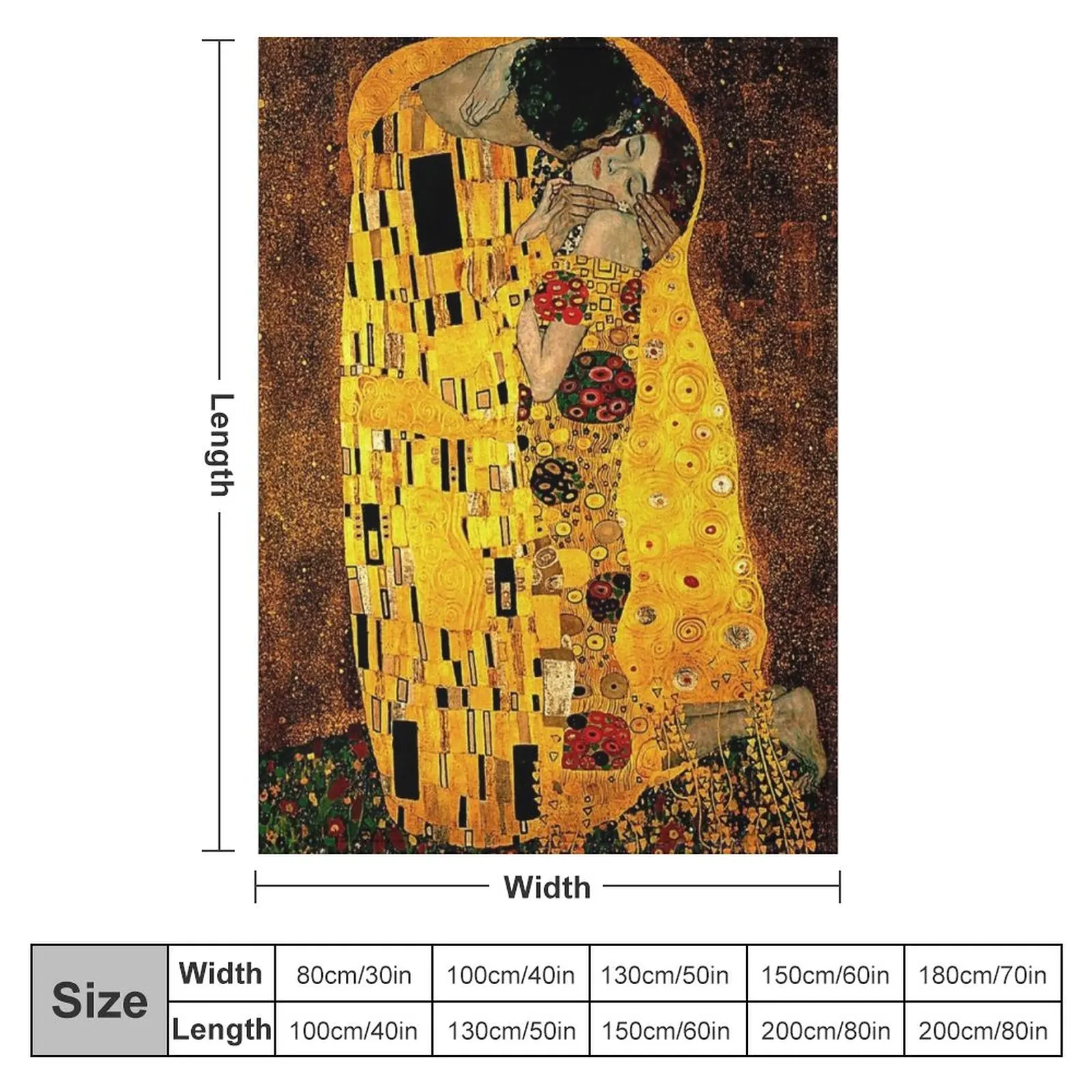 Gustav Klimt The Kiss Throw Blanket Luxury Blanket Kid'S Blanket Decorative Blankets