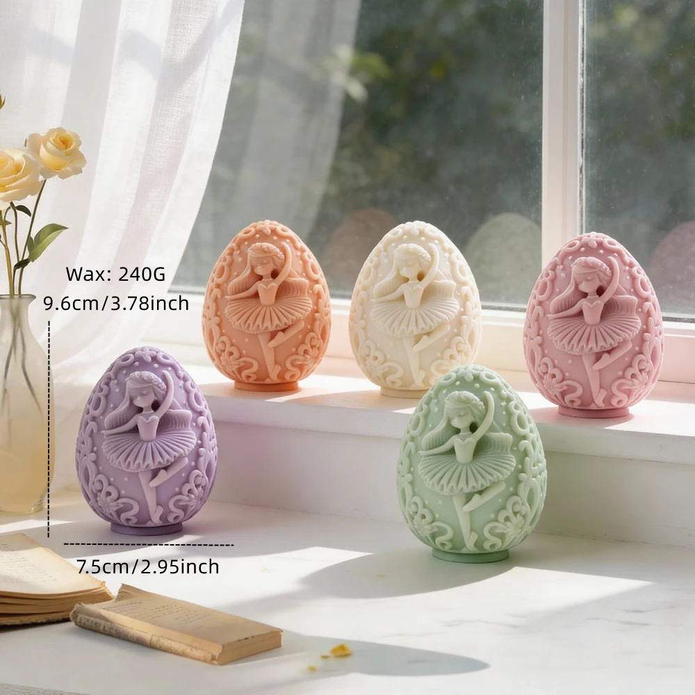 

Easter Decoration Ballet Girl Candle Mold Easter Decor Dancing Girl Candle Silicone Mold Flower Egg Soy Wax Mould