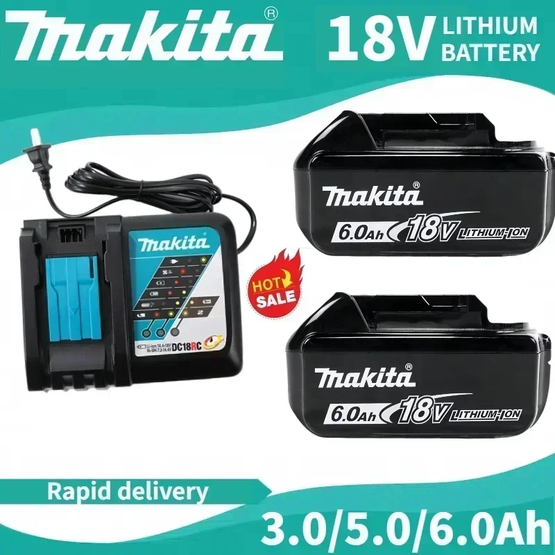 

100% Original 18V Rechargeable Makita Power Tool Battery ,Replaceable LED Li-ion ,18V 6.0 Ah LXT BL1860B BL1860 BL1850 BL1830