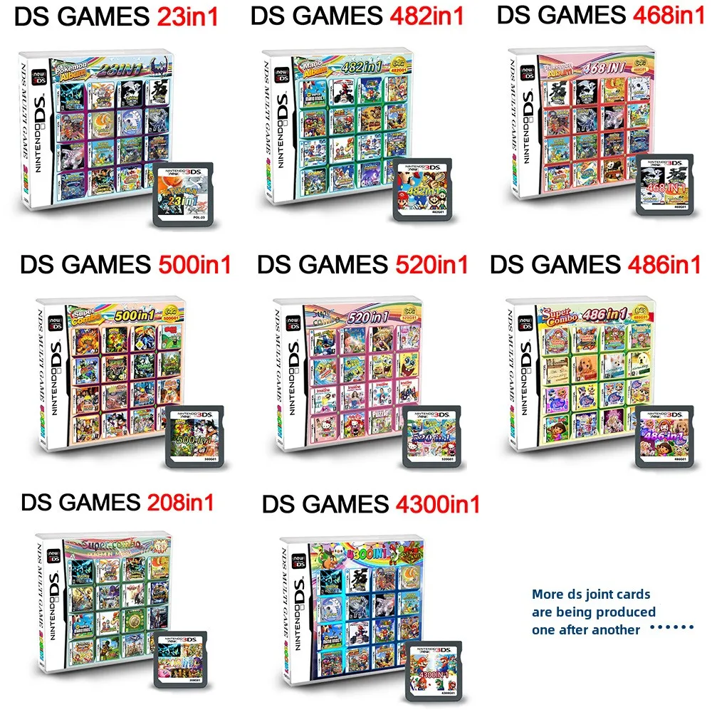 Paquete de tarjetas de juego NDS DS versión europea de EE. UU. Multi en uno V2 nueva versión caja de cartas de juego NDS