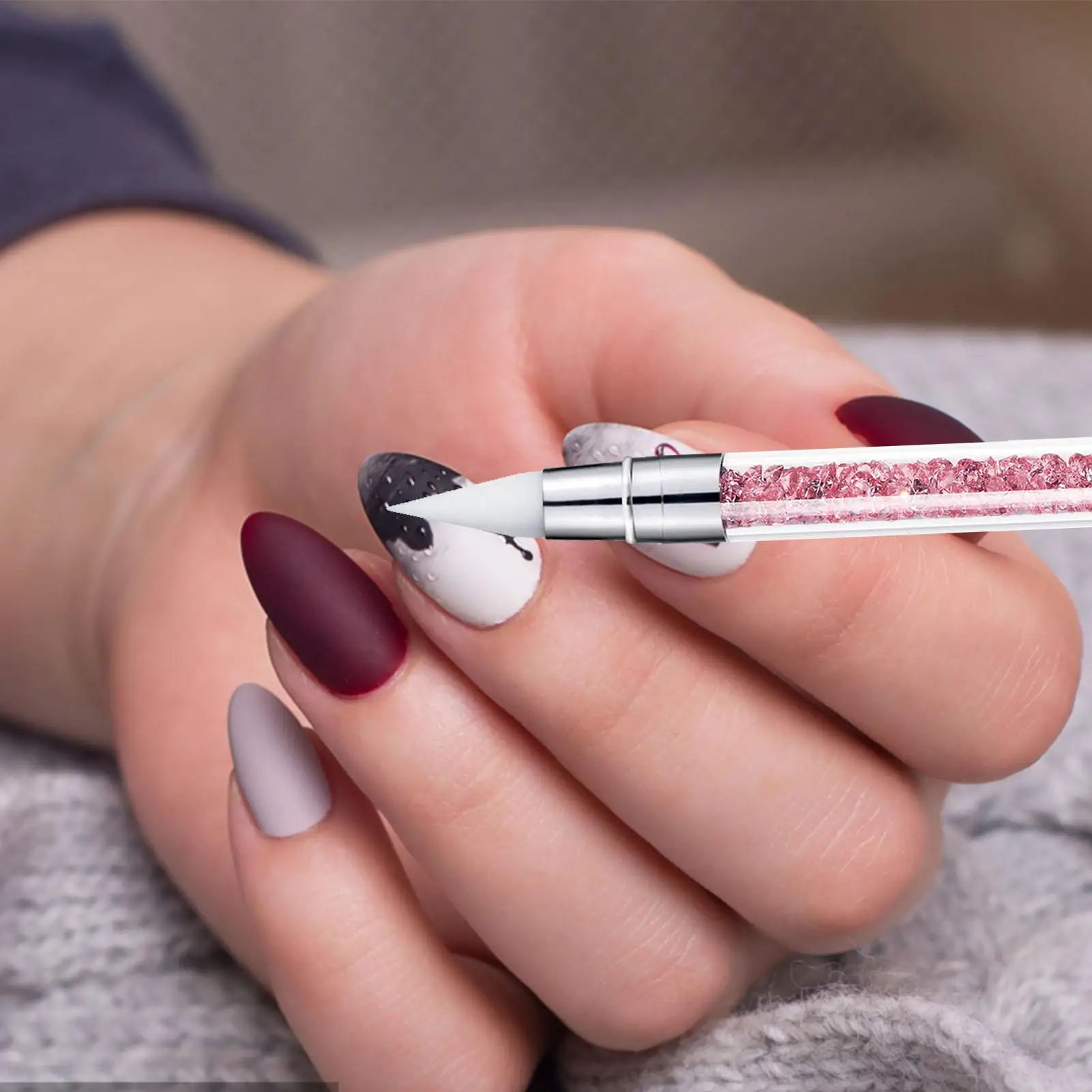 Nail Polish Brush Nail Brushes Head Carving Drawing Dotting Tool Acrylic Rhinestone Handle Art Tool For Carving Shaping