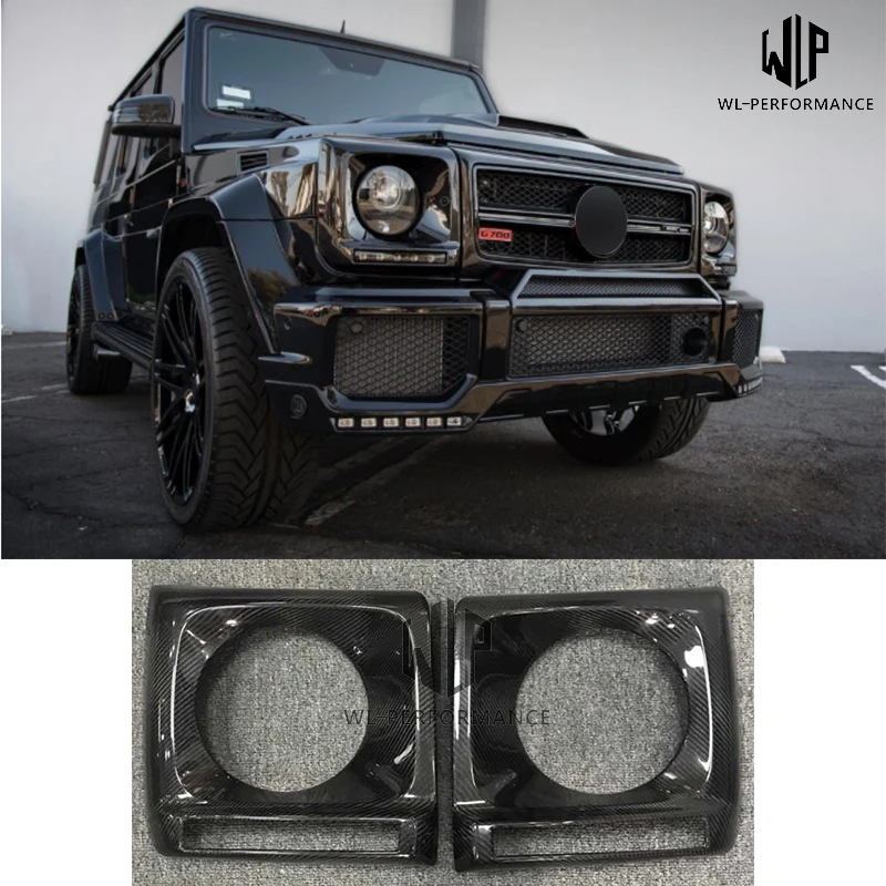 For Mercedes-Benz G-Class W463 G350 G500 G55 G63 Car Body Kit Modified Daytime Running Lights Carbon Fiber Headlight Frame