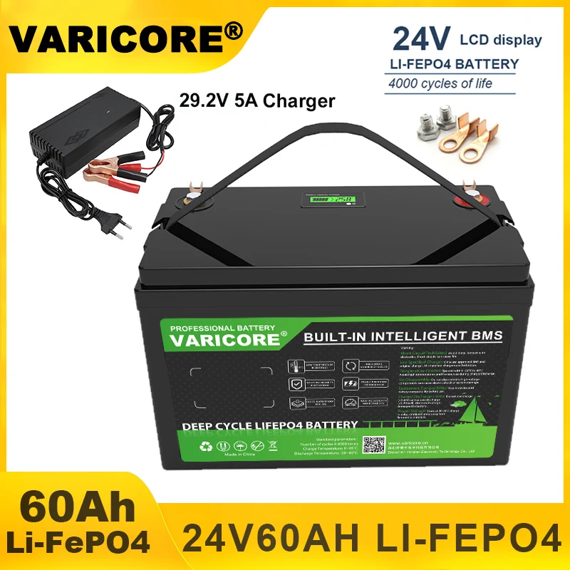 VariCore 24 فولت 100AH 32ah 8s LiFePO4 بطارية ليثيوم فوسفات الحديد ل 25.6 فولت 29.2 فولت عربة جولف سيارة أخف بطاريات Campervan