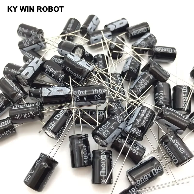 

50pcs Aluminum electrolytic capacitor 100uF 63V 8*12 Electrolytic capacitor