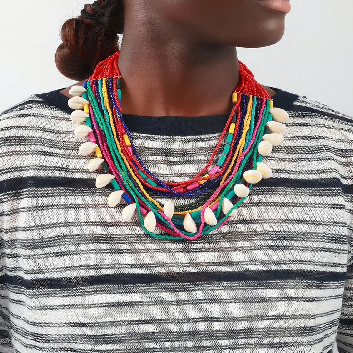 

New ZAA Handmade Seed Beads Multi-layer Waterfall Tassels Shell Pendant Necklaces for Women Fashion Jewelry Gifts