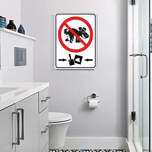 Tin Plate Sign Please Note No Dog Poop NO Pets Allowed No Dog Walking NO Dogs Allowed Sign Clusters Prohibition Outdoor