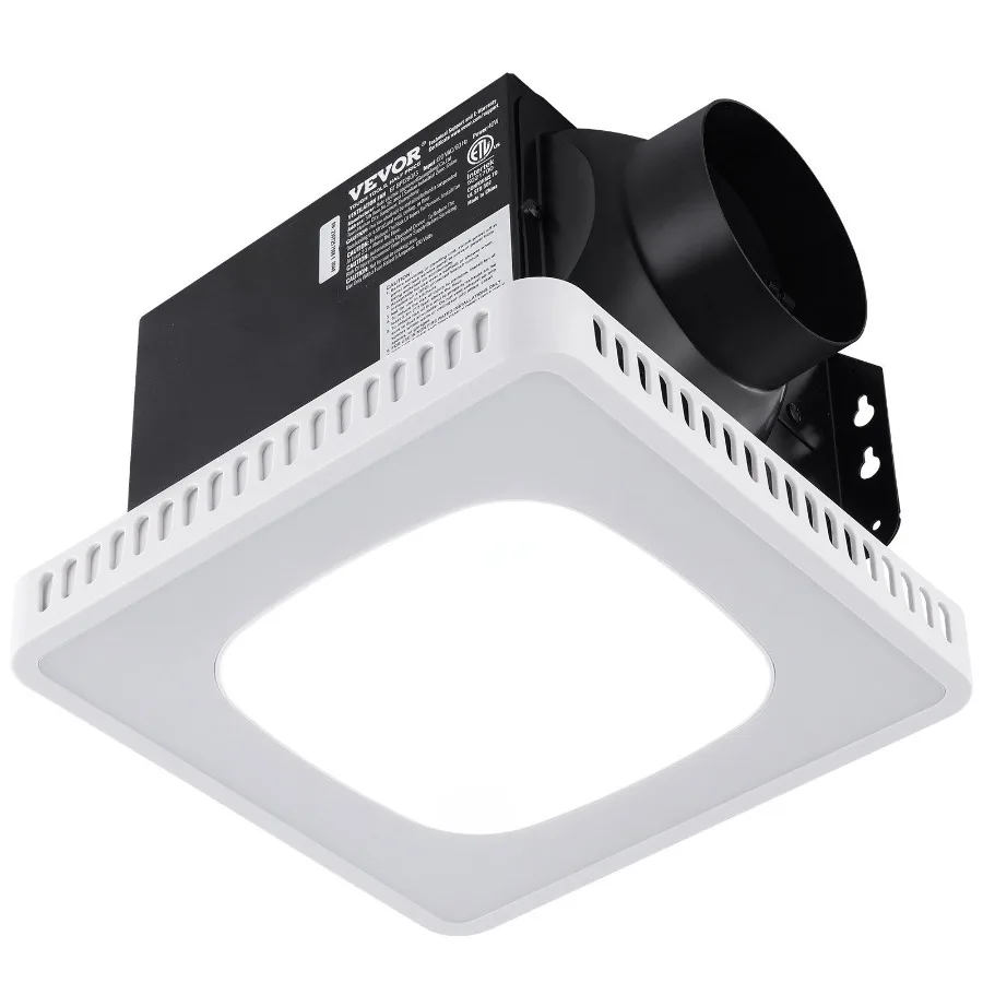 

Bathroom Exhaust Fan 8 LED Colors 110 CFM Efficiency Ventilation 1.5sones Low Noise AllCopper Motor EnergySaving Bathroom Ceil