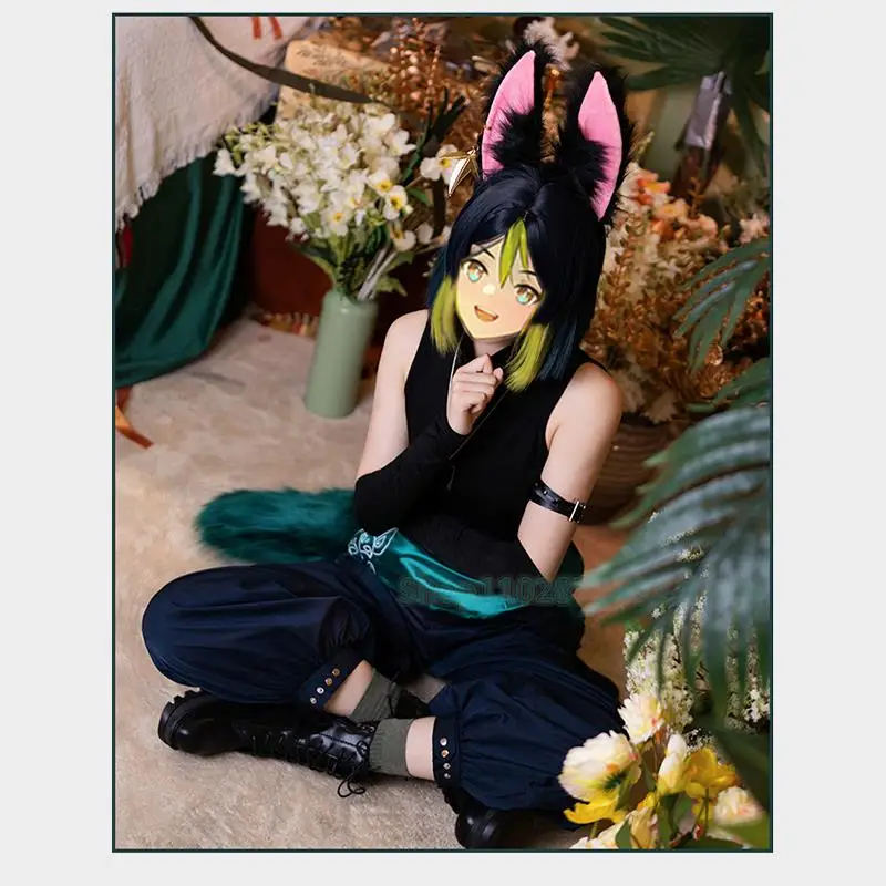 

Genshin Impact Tignari Косплей Костюм Парик Повседневный Костюм Tignari DOUJIN Косплей Наряды Хвост Модная Униформа Одежда на Хэллоуин