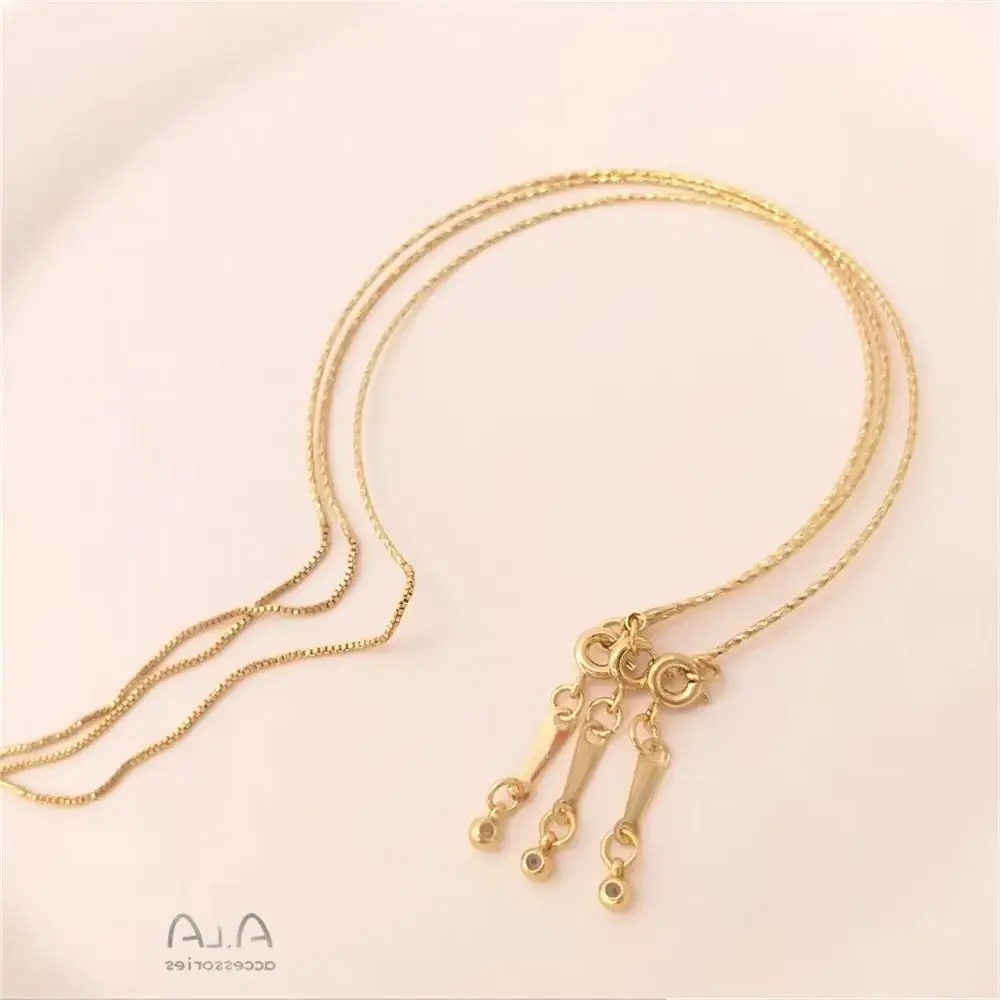 14K Gold-coated Beaded Universal Bracelet Pin-type Adjustable Telescopic Diy Memory Rebound Bracelet Ring B729