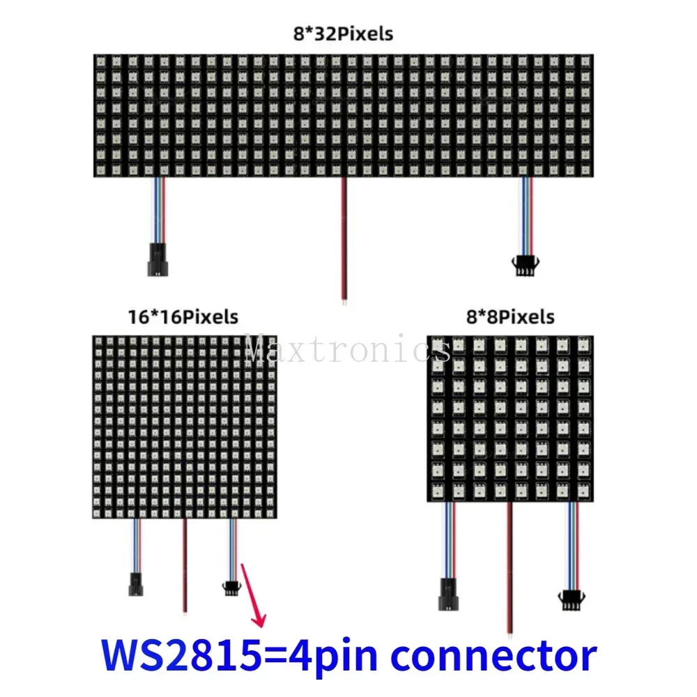 DC5/12V WS2812B WS2815 Matrix Panel Flexible Screen Digital Programmed Individually Addressable LED Pixel Full Color Display