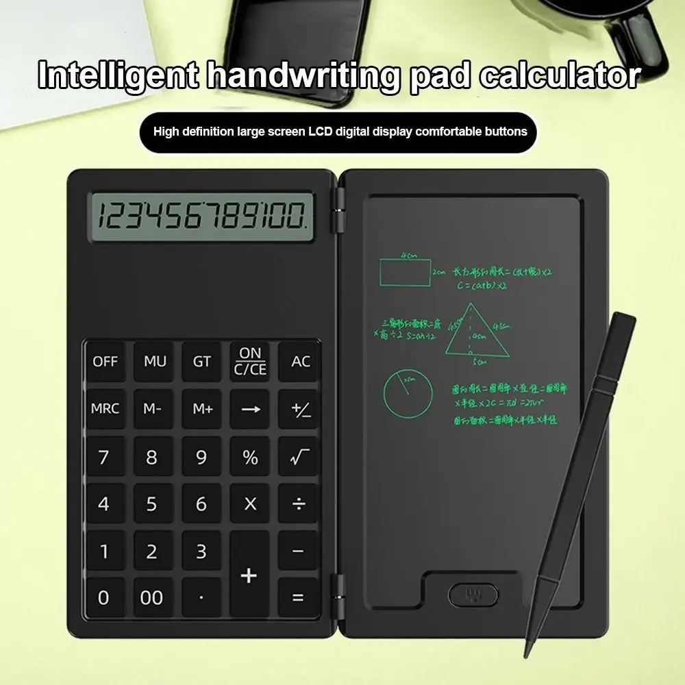 Calculadora científica com Stylus, LCD Notepad, 12-Digit Escrita Pad, calculadora matemática dobrável, os estudantes