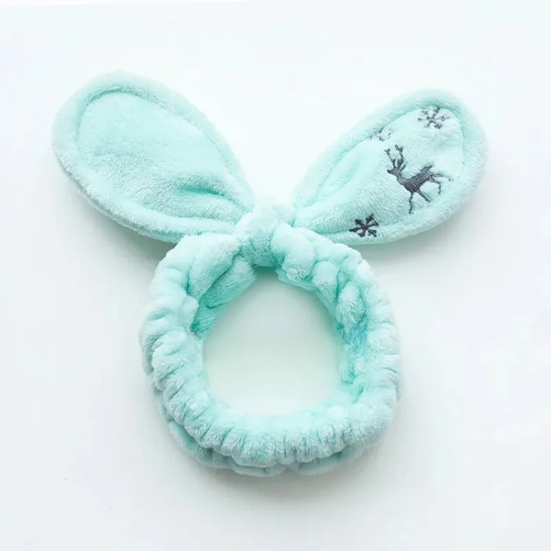 Soft Retro Christmas elk snowflake Hair Band Facial Mask Hair Band Cute Rabbit Ear Baby Bands Girl Women Hair Bands Wash Face